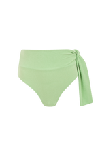 Load image into Gallery viewer, Aloe bottom in Matcha – sustainable matcha bikini bottom, high-waist front view