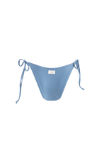 Load image into Gallery viewer, Eco-friendly shiny blue bikini bottom made in Portugal with recycled fabric