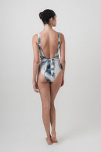 Load image into Gallery viewer, Lotus swimsuit | Blue and white pattern