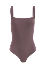 Load image into Gallery viewer, Oman swimsuit Taupe – sustainable taupe one piece swimsuit front view