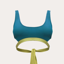Load image into Gallery viewer, George top | Deep Teal . Chartreuse shine