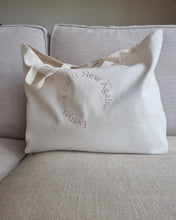 Load image into Gallery viewer, Sustainable cotton tote bag natural color front view