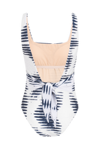 Load image into Gallery viewer, Lotus swimsuit | Blue and white pattern
