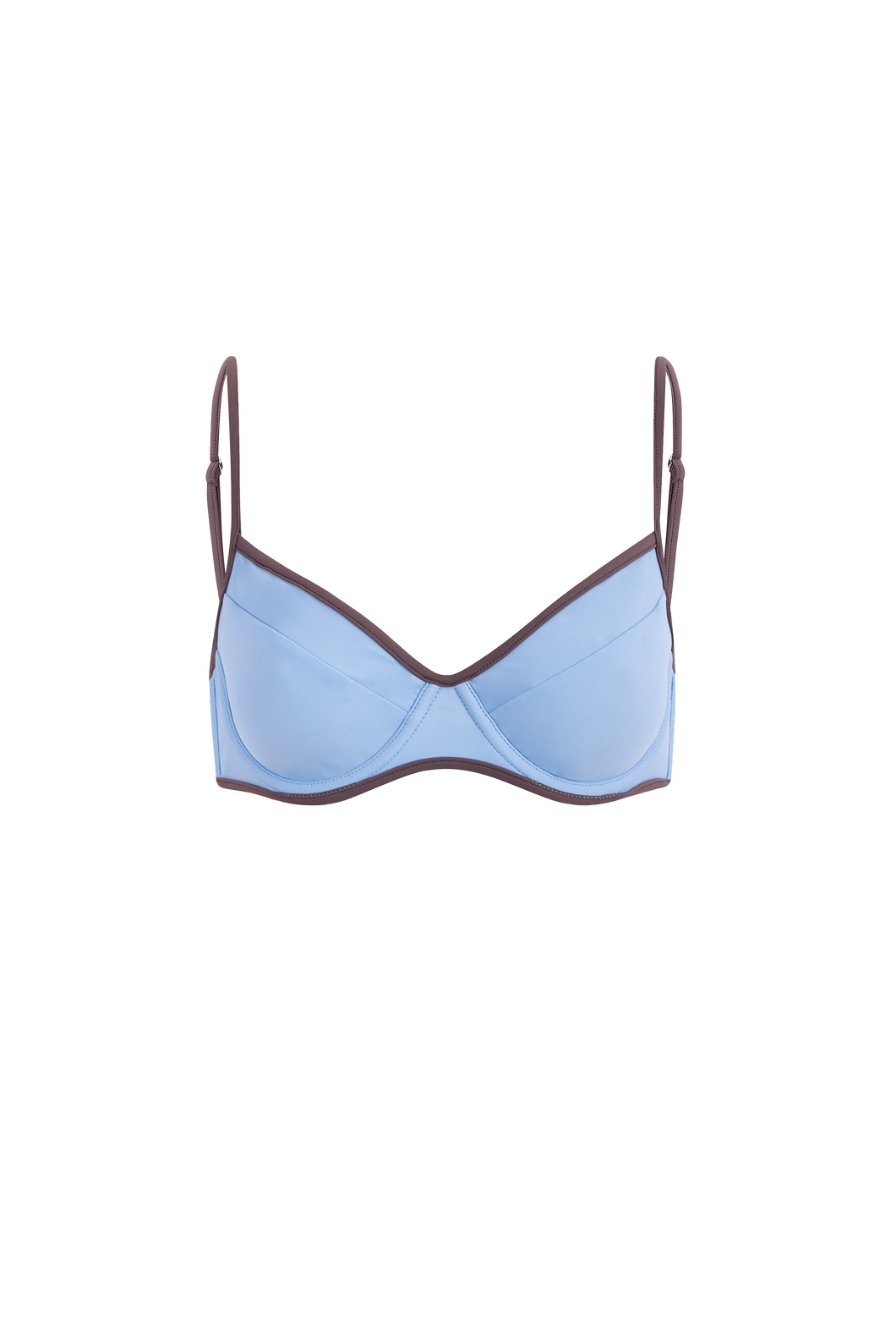 Solomon top | Sky blue (taupe details)