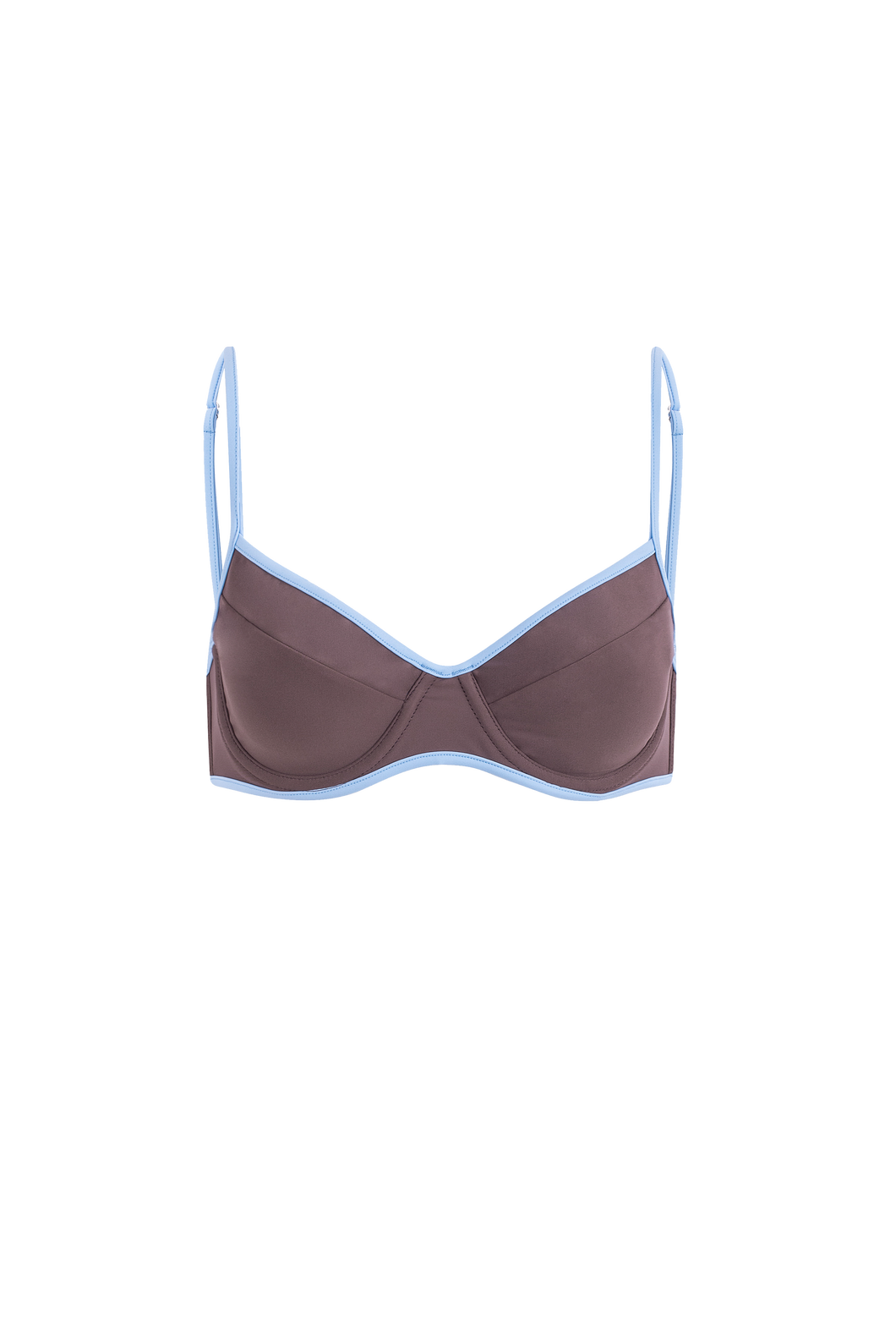 Solomon top | Taupe (sky blue details)